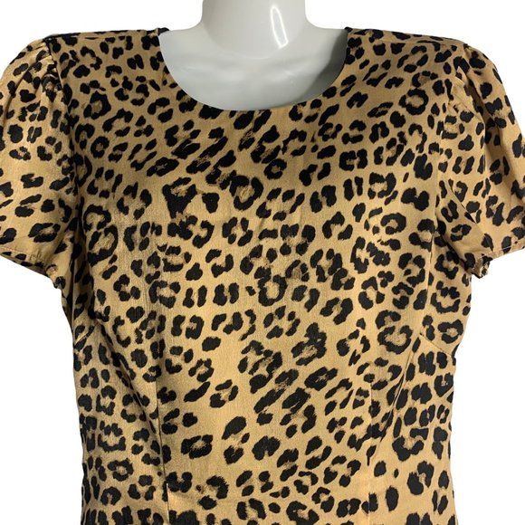 House of Harlow x Revolve Delphine Dress XS Leopard Lined Mini Back Zip - Picture 3 of 6